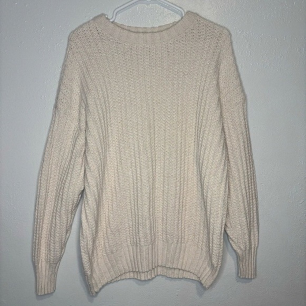 American Eagle Outfitters Cream Knit Pullover